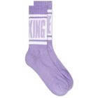Fucking Awesome Men's Big Stripe Socks in Violet/White