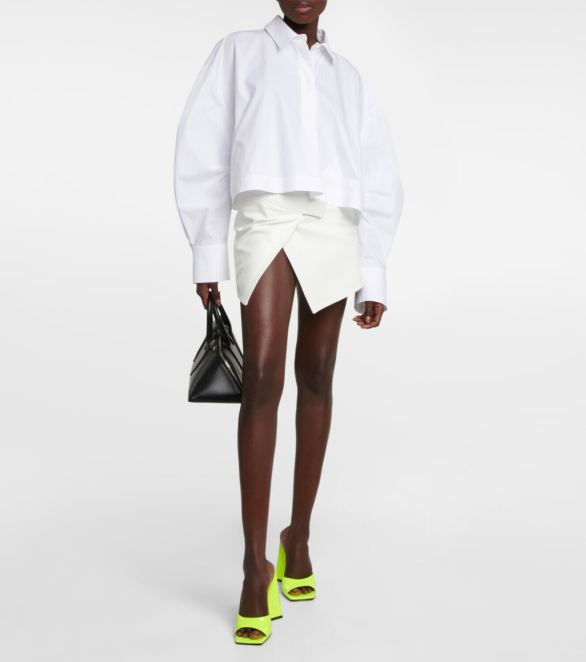 The Attico - Jill cropped cotton canvas shirt The Attico