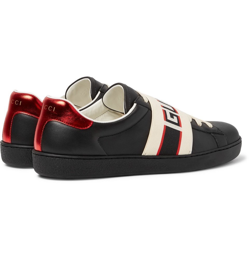 Gucci - Logo-Print Leather Sneakers - Men - Black Gucci