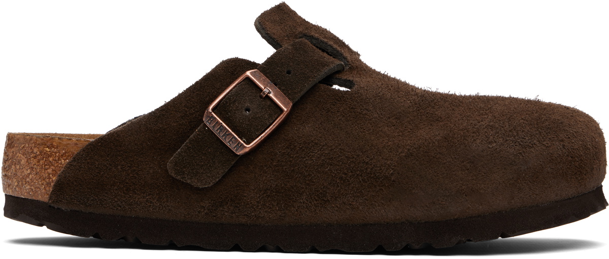 Birkenstock Brown Regular Boston Soft Footbed Slip-on Loafers