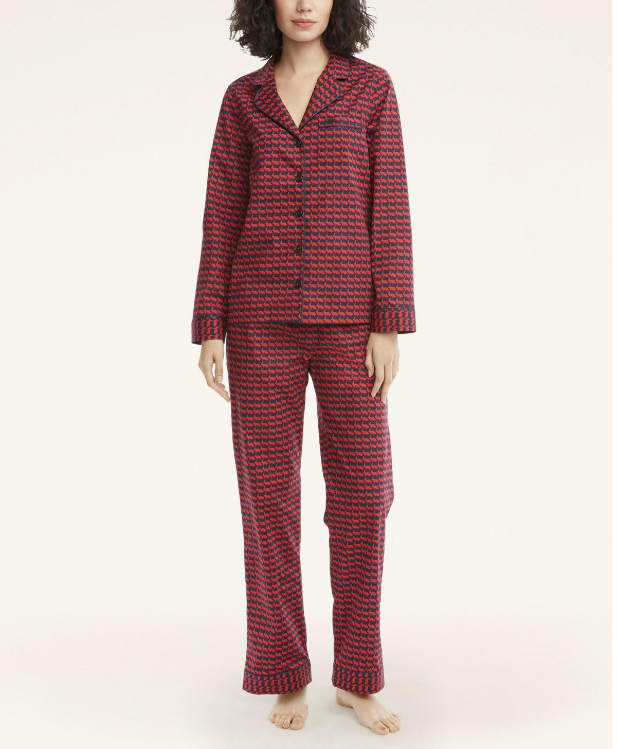 Photo: Brooks Brothers Women's Lunar New Year Cotton Graphic Poplin Pajamas Set | Red