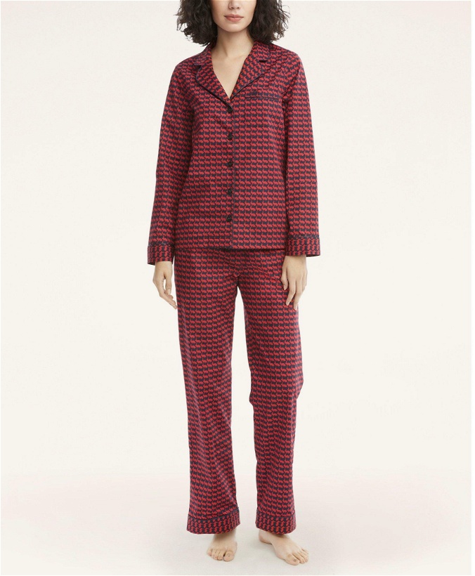 Photo: Brooks Brothers Women's Lunar New Year Cotton Graphic Poplin Pajamas Set | Red