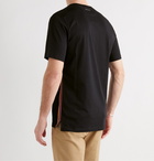 PAUL SMITH - Striped Webbing-Trimmed Organic Cotton-Jersey T-Shirt - Black