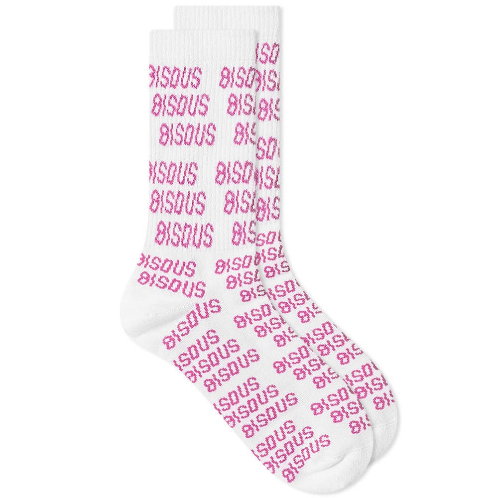 Photo: Bisous Skateboards All Over Bisous Socks in White/Pink