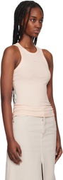 Maison Kitsuné Pink Baby Fox Patch Ribbed Tank Top