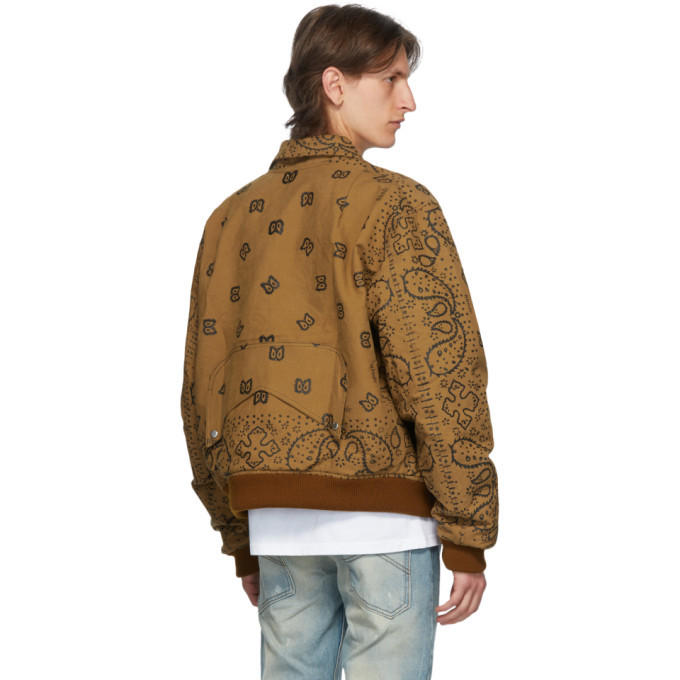 paisley and monogram reversible wool bomber