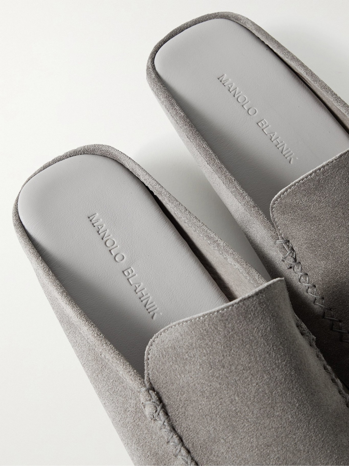 MANOLO BLAHNIK - Crawford Suede Slippers - Gray Manolo Blahnik display picture 1
