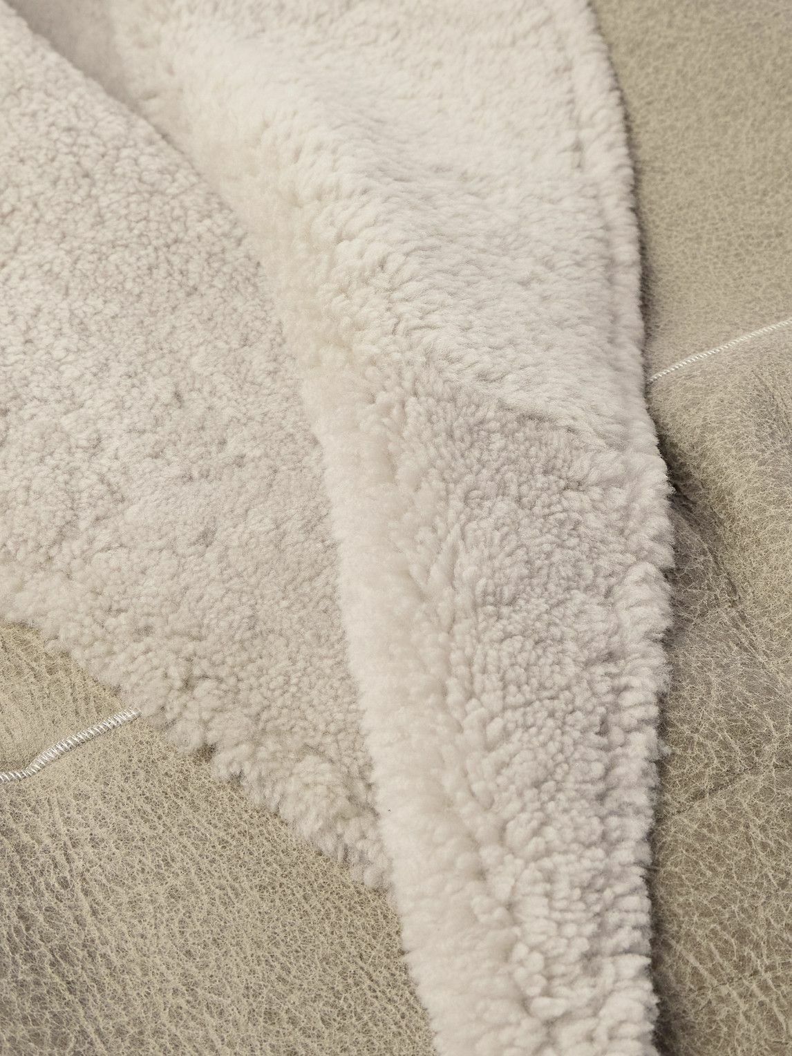 Fear of God - Logo-Appliquéd Shawl-Collar Shearling Jacket - Neutrals