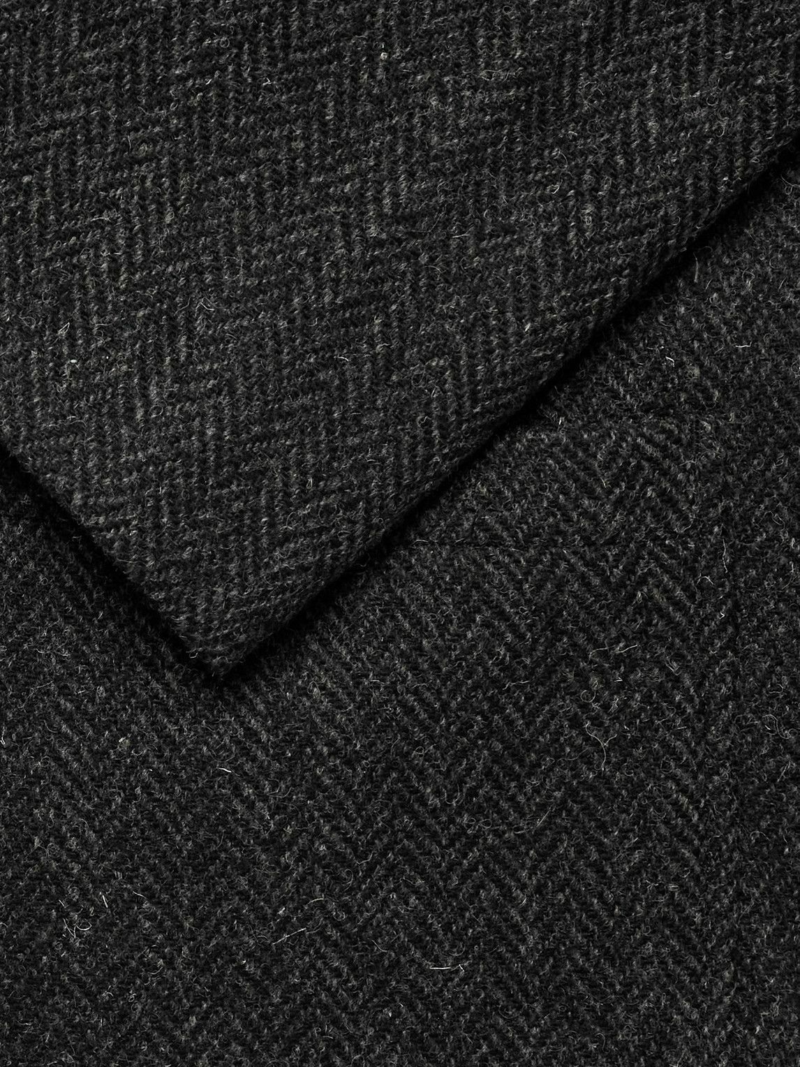 OrSlow - Herringbone Wool Harris Tweed Blazer - Black