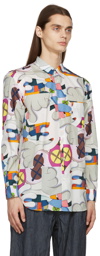Comme des Garçons Shirt White & Multicolor KAWS Edition Printed Pattern Shirt
