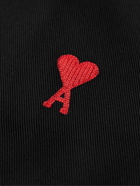 AMI PARIS - Logo-Embroidered Padded Cotton-Gabardine Bomber Jacket - Black