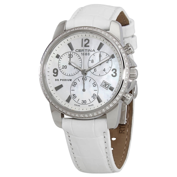 Photo: Certina DS Podium Chronograph Quartz Mother of Pearl Dial Diamond Ladies Watch C0012171611710