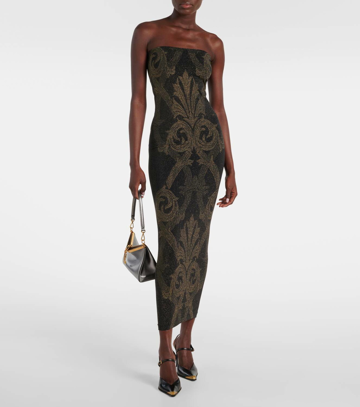 Wolford x Etro lamé jacquard midi dress