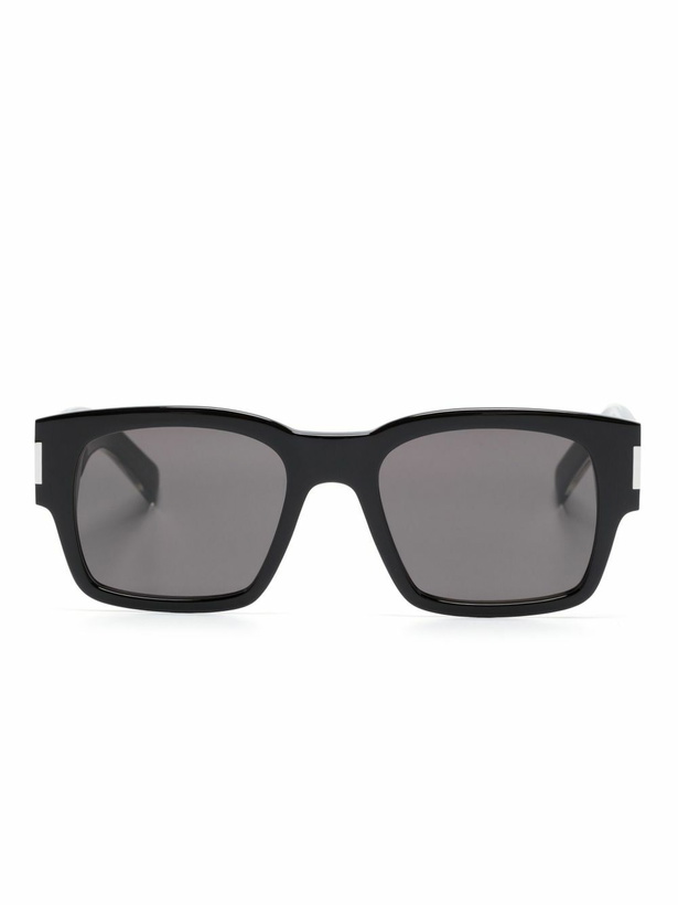 Photo: Saint Laurent Eyewear Logo-Plaque Square-Frame Sunglasses
