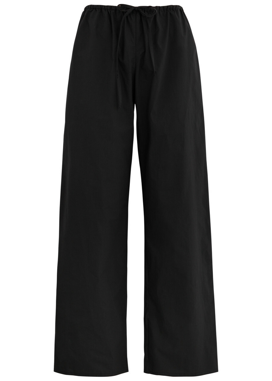 Matteau Wide-leg Cotton Trousers Black