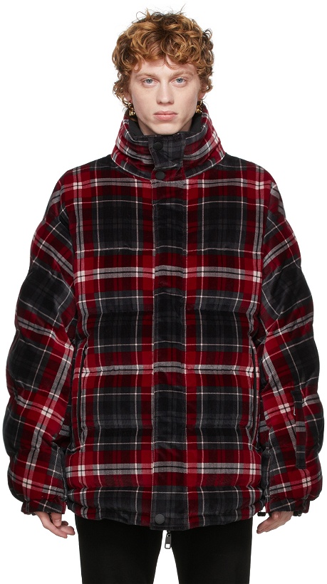 Photo: Dolce & Gabbana Reversible Black & Red Quilted Check Jacket