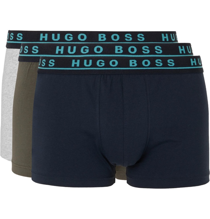 Photo: Hugo Boss - Three-Pack Stretch-Cotton Jersey Boxer Briefs - Multi