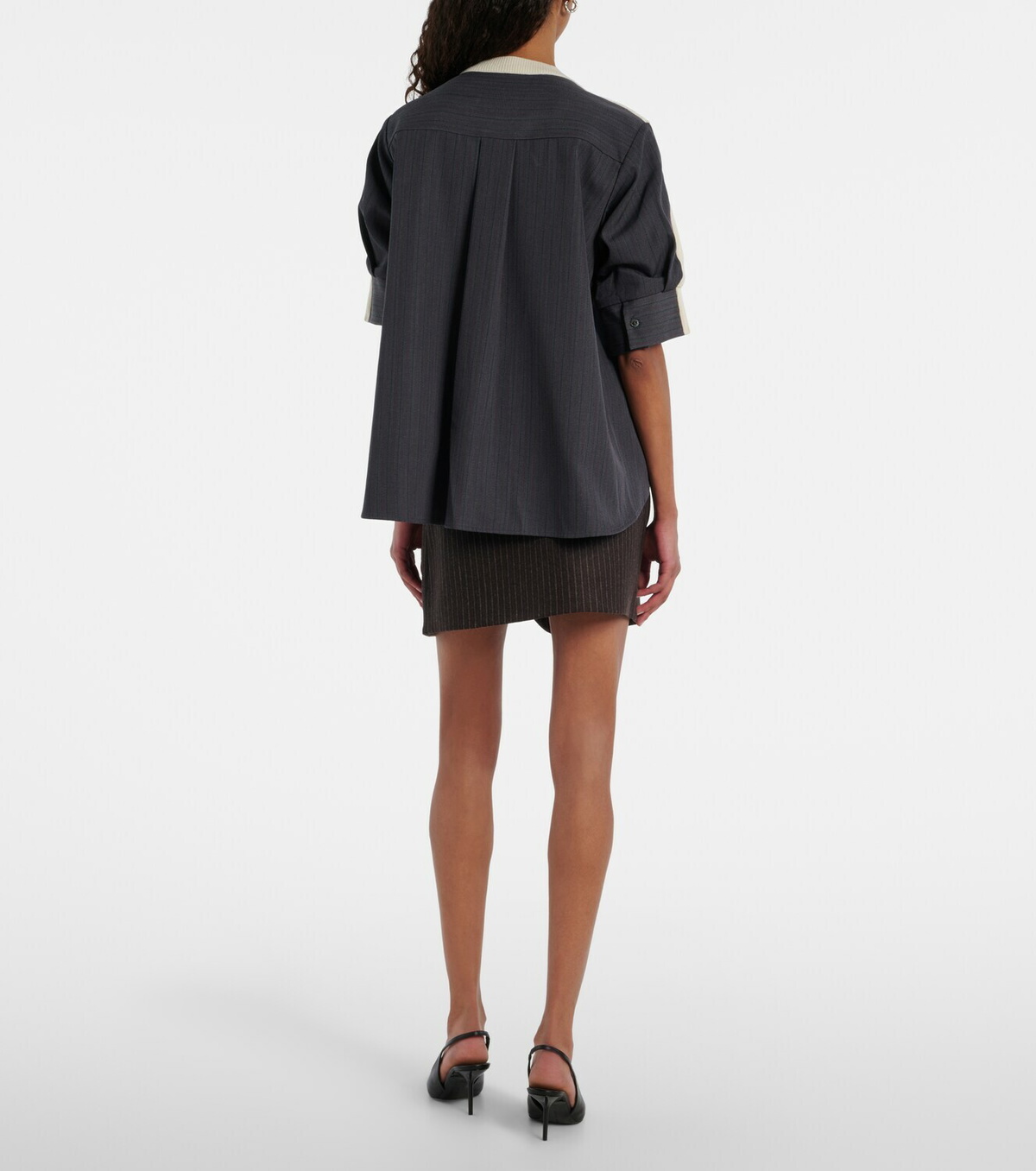 Coperni Pinstripe wrap skirt