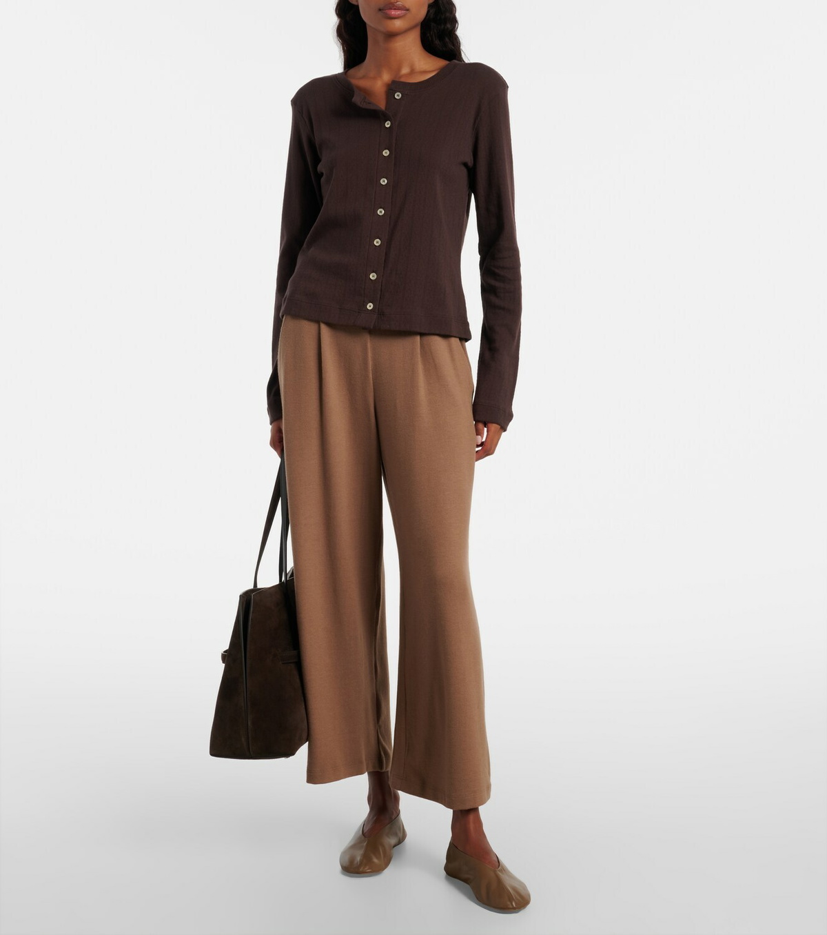 Leset Pointelle cotton cardigan