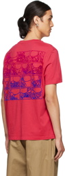 Moncler Pink Felted Graphic T-Shirt