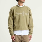 Bram's Fruit Men's Garden Hose Chain Stitch Crewneck Sweatshirt in Solid Olive Green