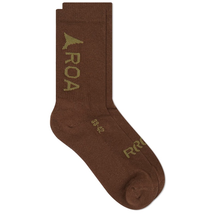 Photo: ROA Men's Logo Socks in Brown