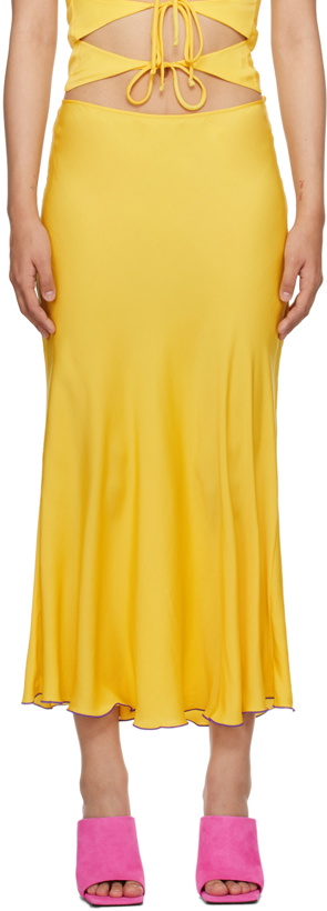Photo: SIEDRÉS Yellow Prim Midi Skirt