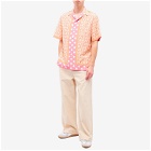 Versace Men's All Over Print Vacation Shirt in Pink/Ivory
