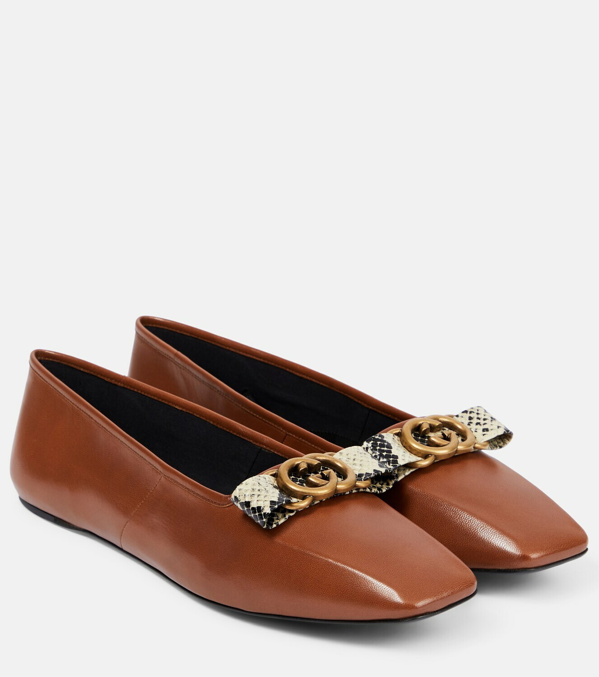 Gucci - Interlocking G leather ballet flats