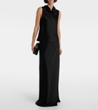 Leset Barb satin maxi skirt