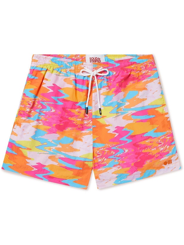 Photo: Solid & Striped - The Classic Straight-Leg Mid-Length Printed Swim Shorts - Pink