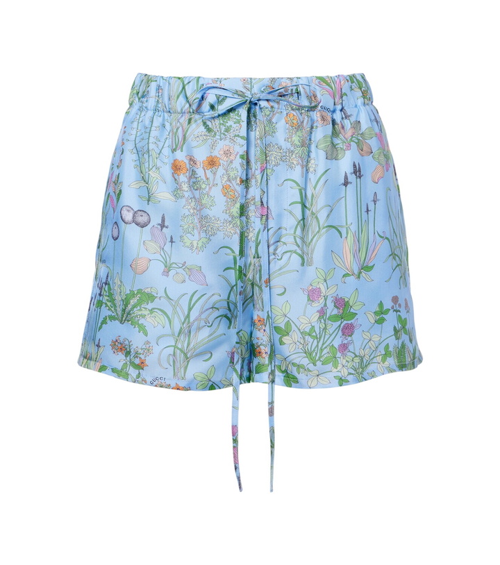 Photo: Gucci Floral silk satin shorts