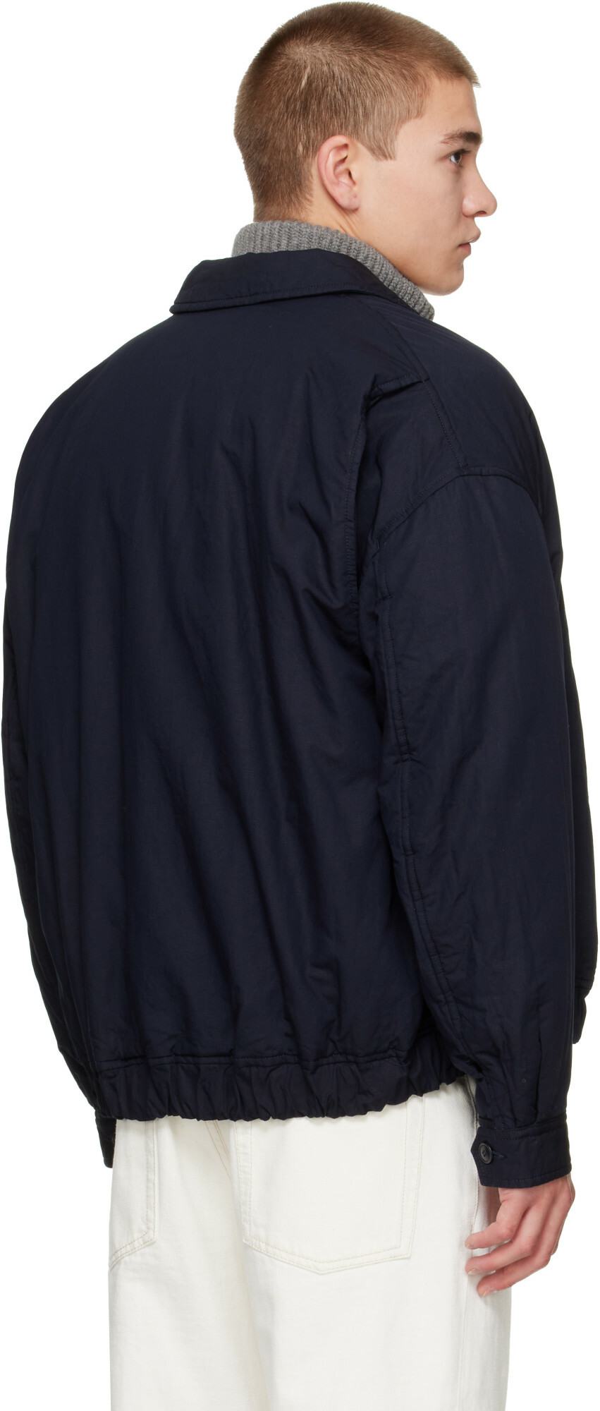 CASEY CASEY Navy Lin Cot Meaux Blouson Jacket