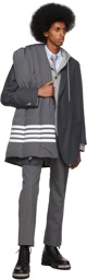 Thom Browne Grey 4-Bar Hooded Jacket