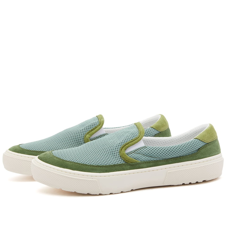 Photo: Diemme Men's Garda Mesh Slip-On Sneakers in Dark Aqua Mesh