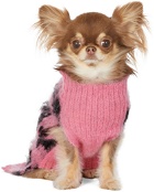 Ashley Williams Pink & Black Intarsia Spiders Dog Sweater