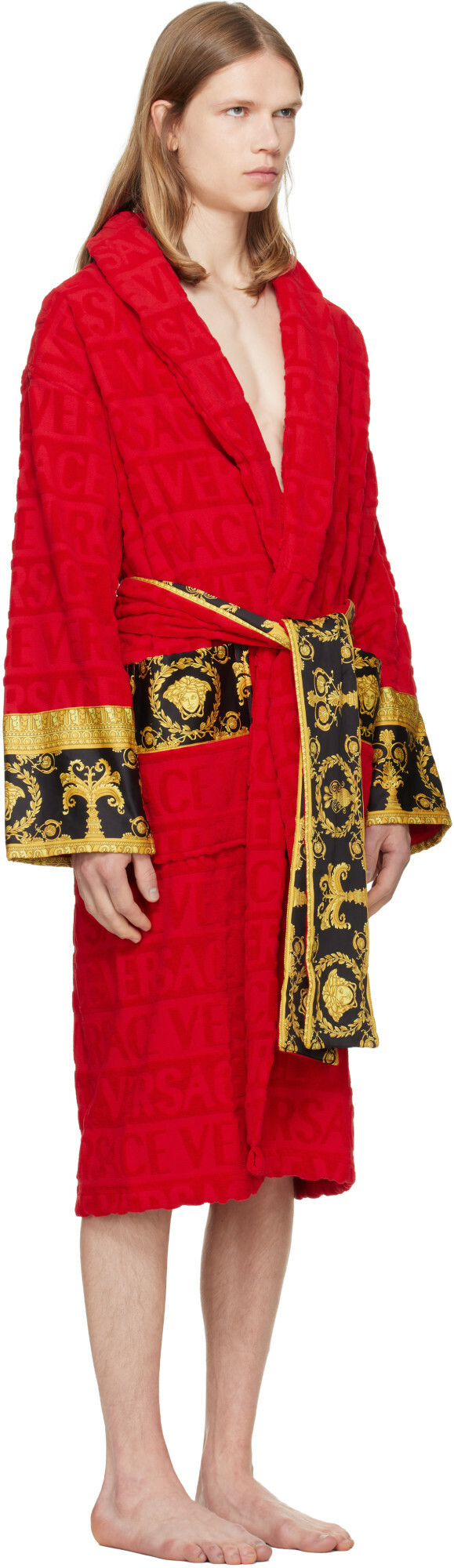 Versace Red 'I Heart Baroque' Bathrobe
