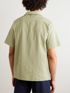 NN07 - Julio 1040 Convertible-Collar Stretch Organic Cotton-Seersucker Shirt - Green