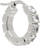 Jil Sander Silver Crystal Single Hoop Earring