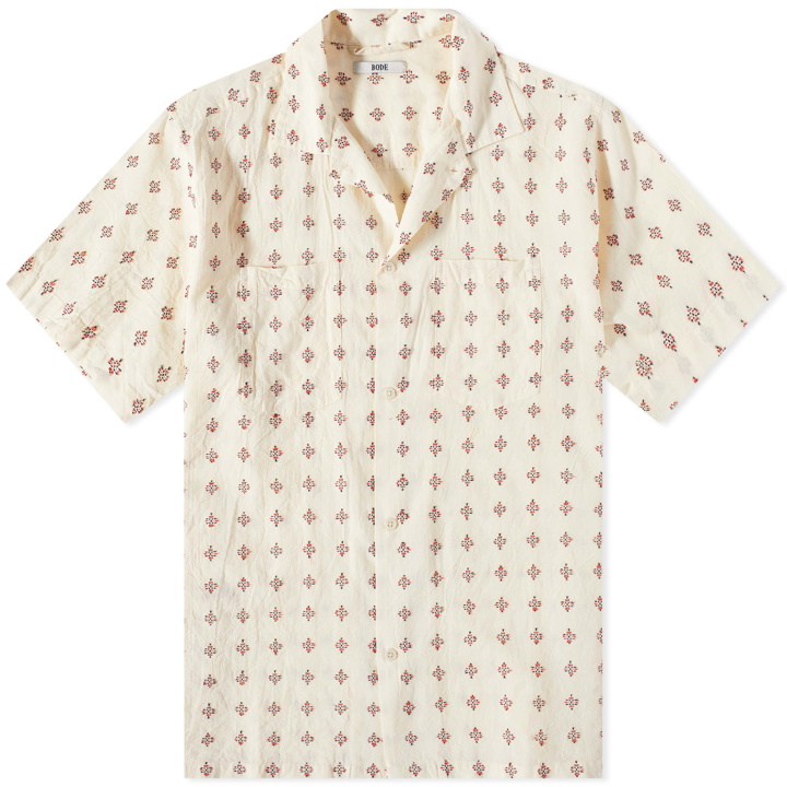 Photo: Bode Men's Chrystie Weave Vacation Shirt in Primary Multi