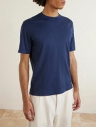 FEDELI - Organic Cotton-Jersey T-Shirt - Blue