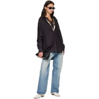 ssstein Black Pima Cotton Oversized Skipper Shirt