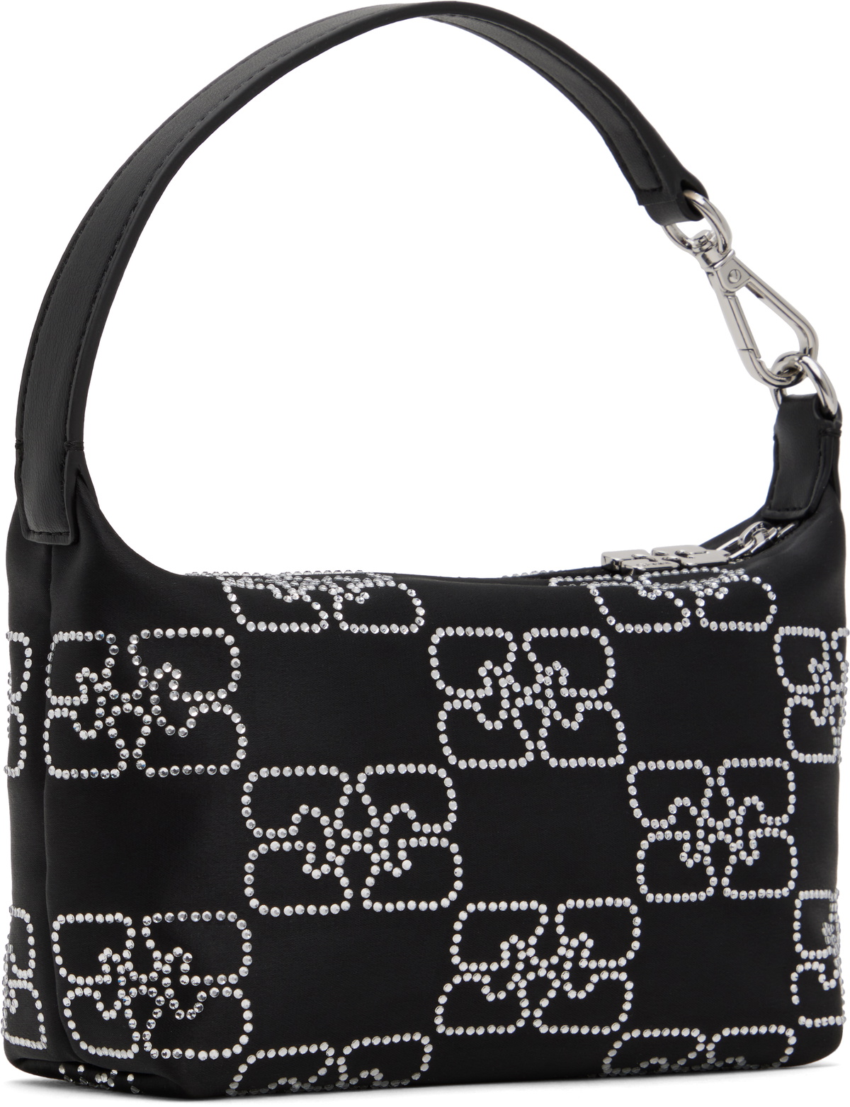GANNI Black Small Butterfly Satin Sparkle Bag GANNI