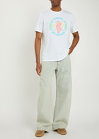 Casablanca Dance Joy Printed Cotton T-shirt White