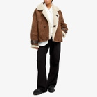 Meotine Women's Zoe Shearling Jacket in Brown/Cream
