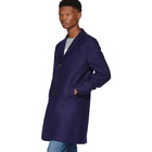 Harris Wharf London Navy Pressed Boxy Coat