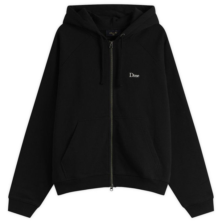 Photo: Dime Men's Classic Small Logo Zip Hoodie in Black