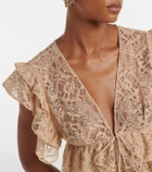 Adriana Degreas Ruffled lace crop top
