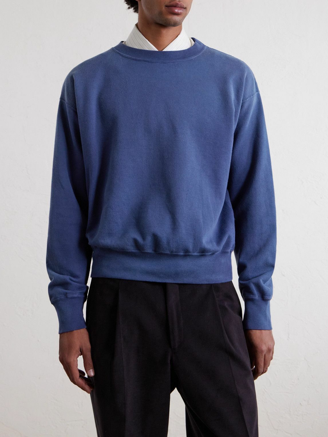Auralee - Cotton-Jersey Sweatshirt - Blue