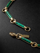 Foundrae - Spade Gold, Malachite and Diamond Pendant Bracelet